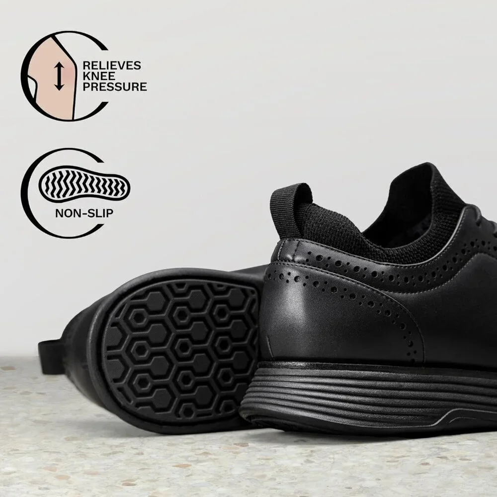 Casual Dress Oxford Shoes Men's Black Business Formal Comfort Wingtip Sneaker